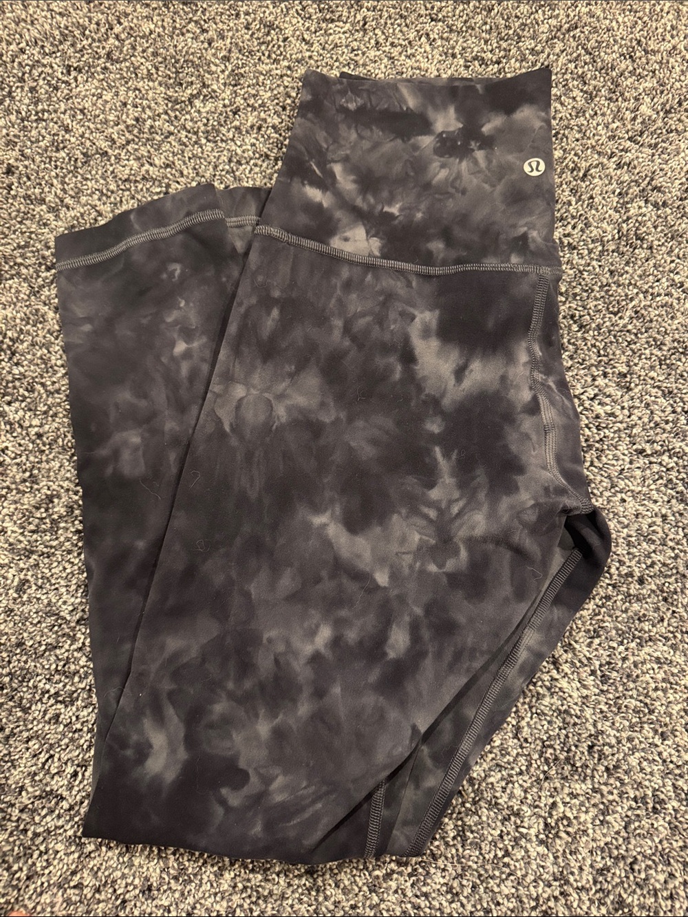 lululemon athletica Black & Gray Tie-Dye High-Rise Leggings